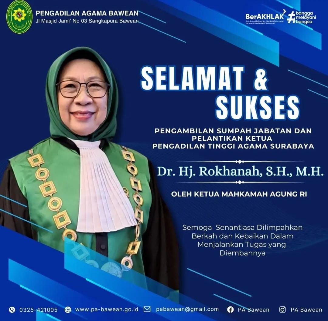 Sumpah jabatan dan Pelantikan KPTA Surabaya_Ibu Rokhanah